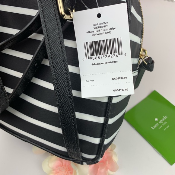 Kate Spade Mini Bradley Wilson Stripe Backpack Bag - Picture 6 of 7